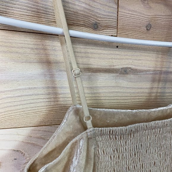 EUC American Eagle | X-Small | Cream/Ivory | Crushed Velvet Ruffle Tank Top - Picture 4 of 8